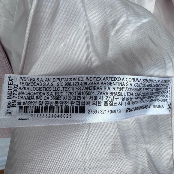 Zara Petal Pink Checkered Plaid Open Front Jacket Blazer Sm Easter Office Pastel - Picture 14 of 15